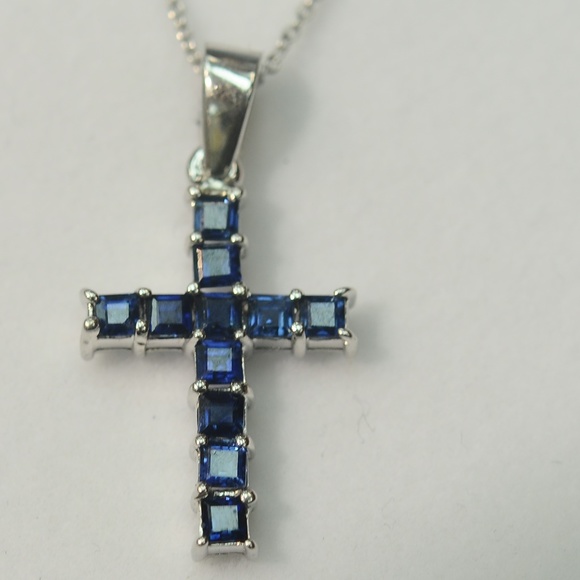 14KT S1.50CT-2GR SAPHIRE CROSS